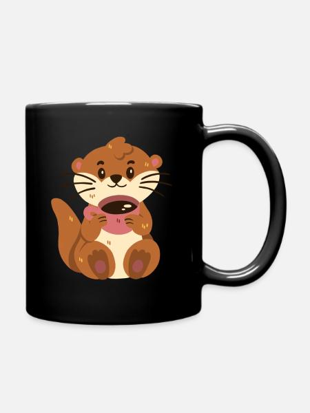 Loutre au café - Mug uni - noir