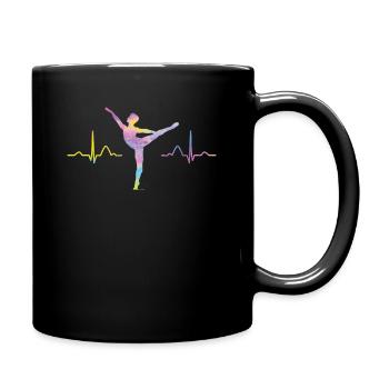 Ballet, Danseur, Battement de cœur, Ecg, Ballerine - Mug uni - noir - Droite