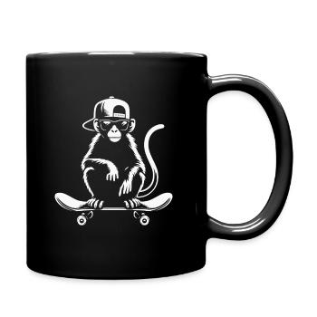 Chill Monkey Skater: Umarme die Entspannung - Tasse einfarbig - Schwarz - Rechts