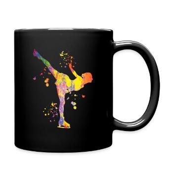 Eiskunstläufer Schlittschuhlaufen Eiskunstlauf - Tasse einfarbig - Schwarz - Rechts