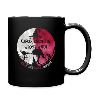 Hexe Burgunder Weiß Kopf-Hals-Krebs - Tasse einfarbig - Schwarz - Rechts
