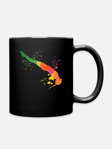 Turmspringen Kunstspringen Synchronspringen - Tasse einfarbig - Schwarz