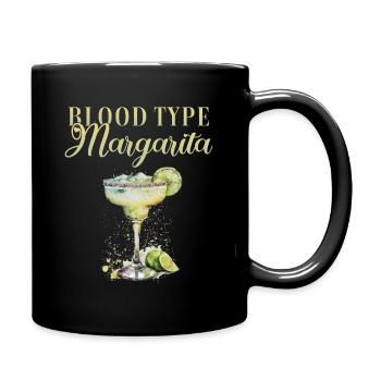 Groupe sanguin Margarita Tequila Enterrement de vie de garçon - Mug uni - noir - Droite