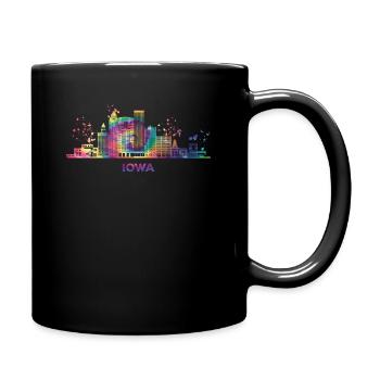 Iowan's Skyline Cityscape Iowa - Full Colour Mug - black - Right