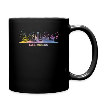 Las Vegans Skyline Cityscape Las Vegas - Full Colour Mug - black - Right