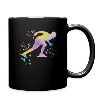 Speed skater Sportswoman Speed Skating - Full Colour Mug - black - Right