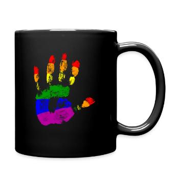 Rainbow Connection Embrace, Happy Pride - Tasse einfarbig - Schwarz - Rechts