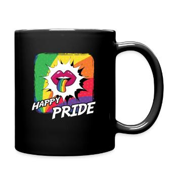 Rainbow Connection Embrace, Happy Pride - Tasse einfarbig - Schwarz - Rechts