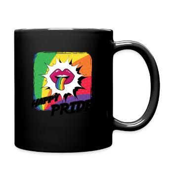 Rainbow Connection Étreinte, Joyeuse Fierté - Mug uni - noir - Droite