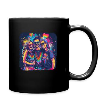 Rainbow Connection Embrace, Happy Pride - Tasse einfarbig - Schwarz - Rechts