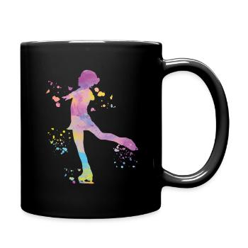 Eiskunstläufer Schlittschuhlaufen Eiskunstlauf - Tasse einfarbig - Schwarz - Rechts