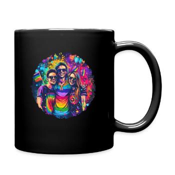 Rainbow Connection Embrace, Happy Pride - Tasse einfarbig - Schwarz - Rechts