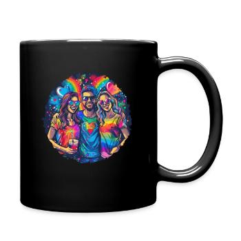 Rainbow Connection Embrace, Happy Pride - Tasse einfarbig - Schwarz - Rechts
