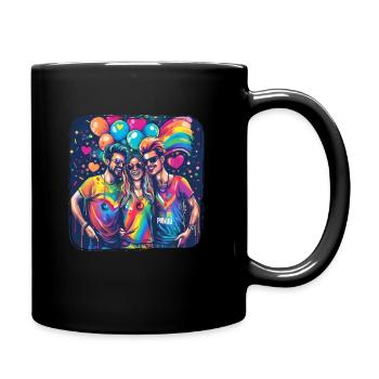 Rainbow Connection Embrace, Happy Pride - Tasse einfarbig - Schwarz - Rechts