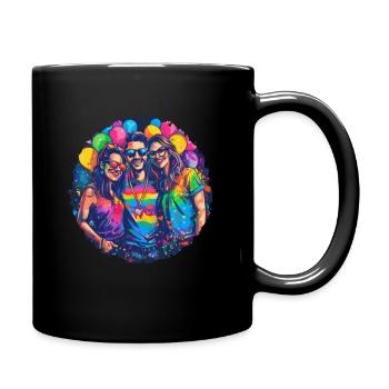 Rainbow Connection Embrace, Happy Pride - Tasse einfarbig - Schwarz - Rechts