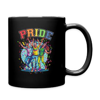 Rainbow Connection Étreinte, Joyeuse Fierté - Mug uni - noir - Droite