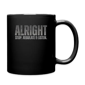 Arrêtez de réguler et d’écouter Enseignant - Mug uni - noir - Droite