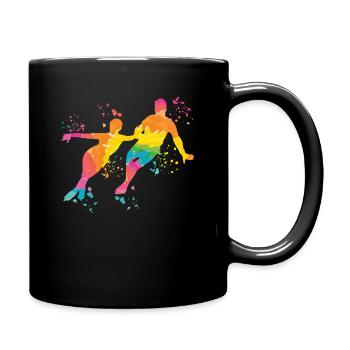 Eiskunstläufer Schlittschuhlaufen Eiskunstlauf - Tasse einfarbig - Schwarz - Rechts