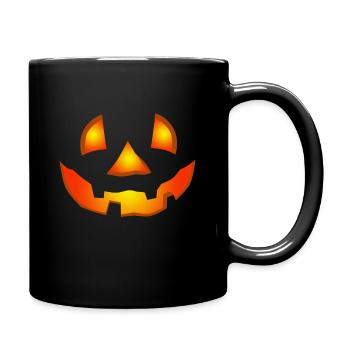 Happy Halloween Pumpkin Face - Full Colour Mug - black - Right