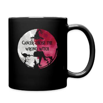 Hexe Burgunder Weiß Kopf-Hals-Krebs - Tasse einfarbig - Schwarz - Rechts