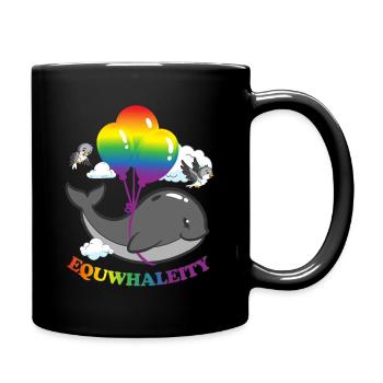Equwhaleity Whale Social Equality - Full Colour Mug - black - Right