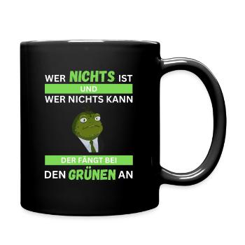 Anti Grünen T-Shirt gegen Grüne raus nein Danke - Tasse einfarbig - Schwarz - Rechts