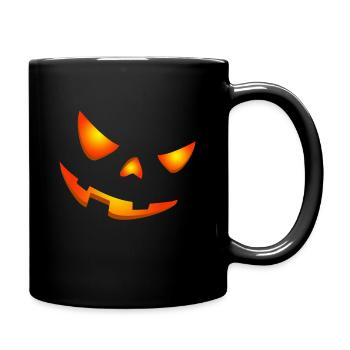 Happy Halloween Pumpkin Face - Full Colour Mug - black - Right