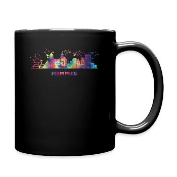 Memphean Skyline Memphis - Tasse einfarbig - Schwarz - Rechts