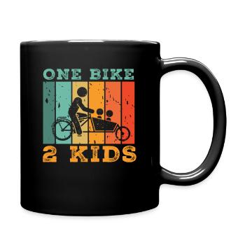 Ein Fahrrad 2 Kinder Retro Fahrrad Cargobike - Tasse einfarbig - Schwarz - Rechts