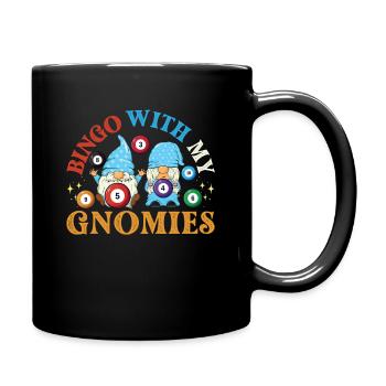 Bingo With My Gnomies Funny Bingo - Full Colour Mug - black - Right