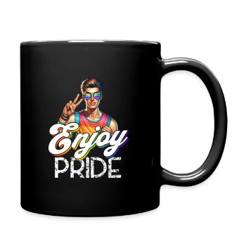 Pride Gay CSD Love LGBTQ Colors of the Rainbow - Full Colour Mug - black - Right
