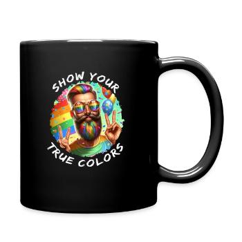 Pride Gay CSD Love LGBTQ Farben des Regenbogens - Tasse einfarbig - Schwarz - Rechts