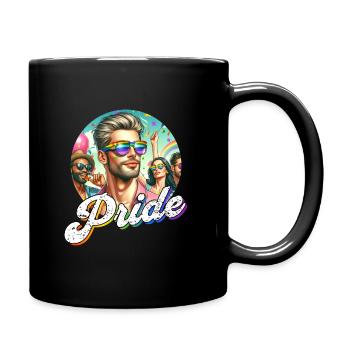 Pride Gay CSD Love LGBTQ Colors of the Rainbow - Full Colour Mug - black - Right