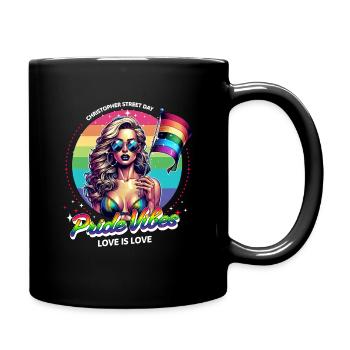 Pride Gay CSD Love LGBTQ Colors of the Rainbow - Full Colour Mug - black - Right
