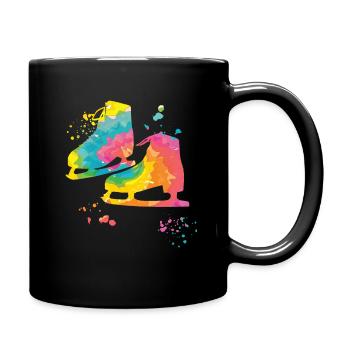 Eiskunstläufer Schlittschuhlaufen Eiskunstlauf - Tasse einfarbig - Schwarz - Rechts