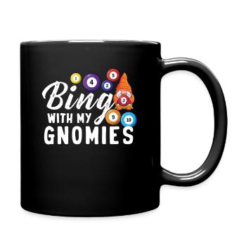 Bingo With My Gnomies Funny Bingo - Full Colour Mug - black - Right