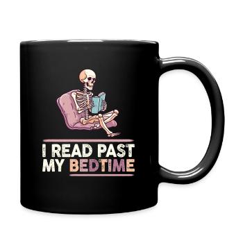 I read skeleton after bedtime - Full Colour Mug - black - Right