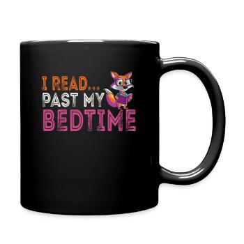 I read after bedtime Lesefuchs - Full Colour Mug - black - Right