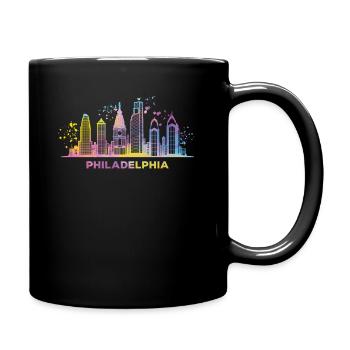 Philadelphian Skyline Philadelphia - Full Colour Mug - black - Right