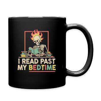 I read skeleton after bedtime - Full Colour Mug - black - Right