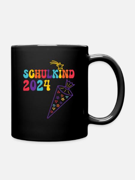 Schulanfang Einschulung Schulkind 2024 - Tasse einfarbig - Schwarz