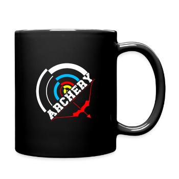 Bogenschützen immer mit Bogen unterwegs. - Tasse einfarbig - Schwarz - Rechts