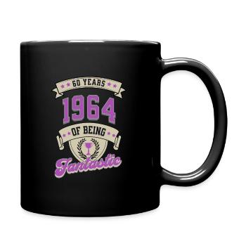Vintage 1964 Geboren Limitierte Auflage - Tasse einfarbig - Schwarz - Rechts