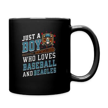 Juste un garçon qui aime le baseball et les beagles - Mug uni - noir - Droite
