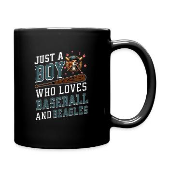 Juste un garçon qui aime le baseball et les beagles - Mug uni - noir - Droite
