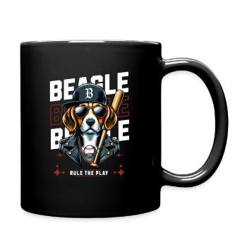 Fan de baseball, de beagles et d’Amérique - Mug uni - noir - Droite