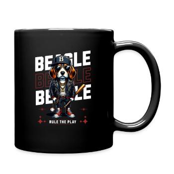 Fan of baseball, beagles and America - Full Colour Mug - black - Right