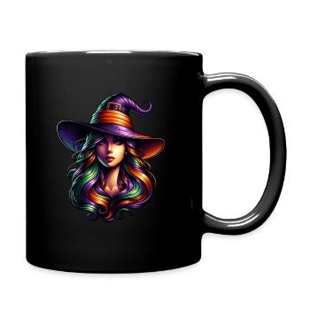 In einer Welt voller Prinzessinnen sei eine Hexe - Tasse einfarbig - Schwarz - Rechts