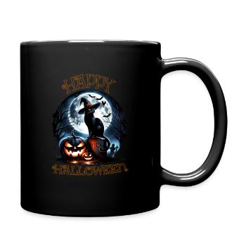 Chat effrayé, pas de friandises, juste des tours d’Halloween - Mug uni - noir - Droite