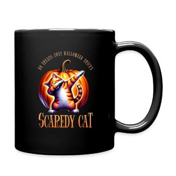 Happy Halloween, Scaredy Cat - Full Colour Mug - black - Right